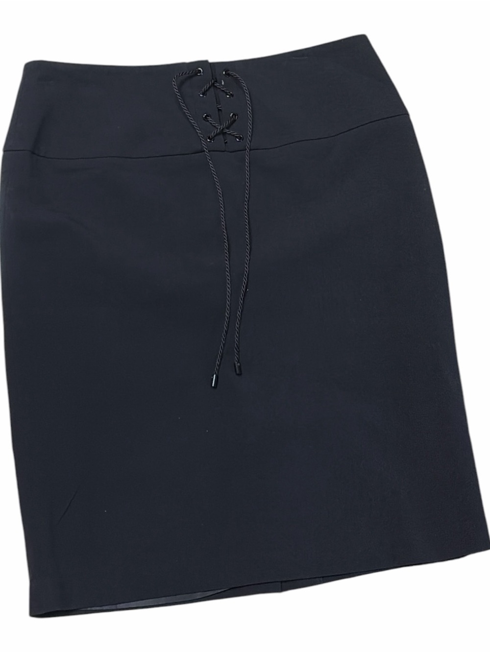 Nine West Black Lace-Up Waist Mini Skirt